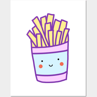 Kawaii French Fries (Pastel) Posters and Art